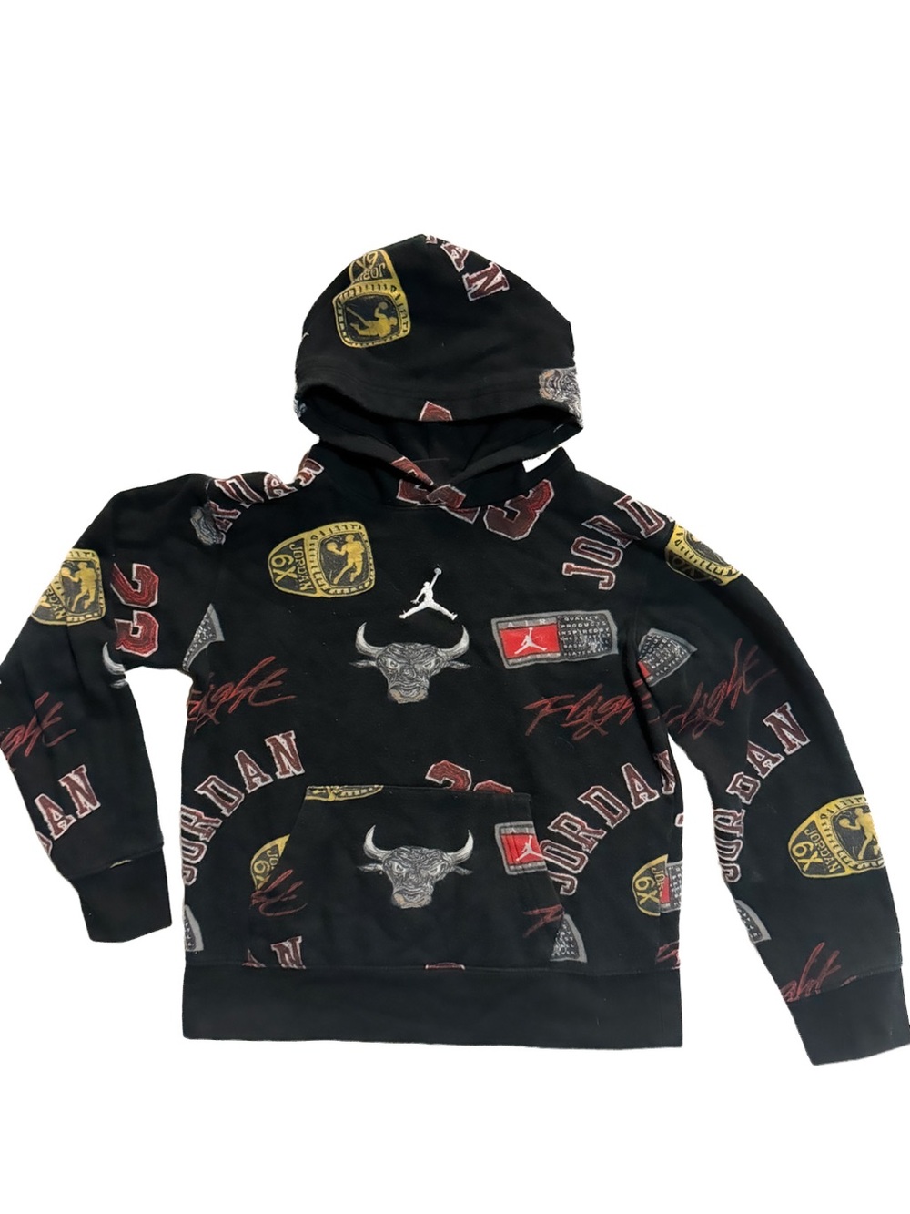 Michael Jordan Boys MJ Essentials Chicago Bulls Hoodie Pullover Black M 10-12